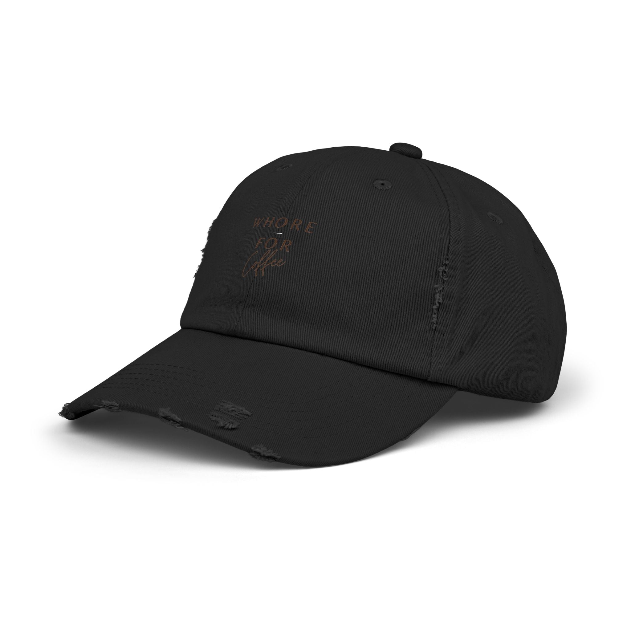 Whore for Coffee Lover Distressed Hat