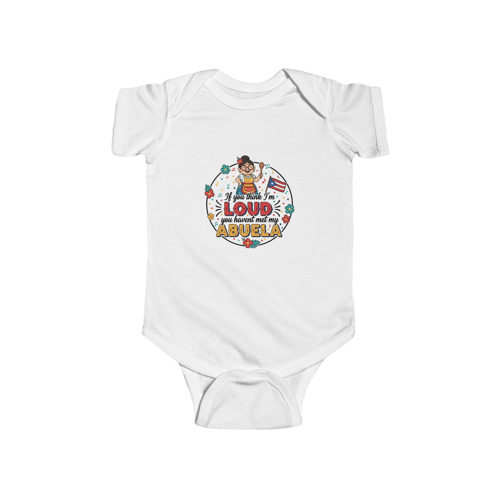 Infant Onesie- "Loud and Proud" Puerto Rican Floral Baby Onesie