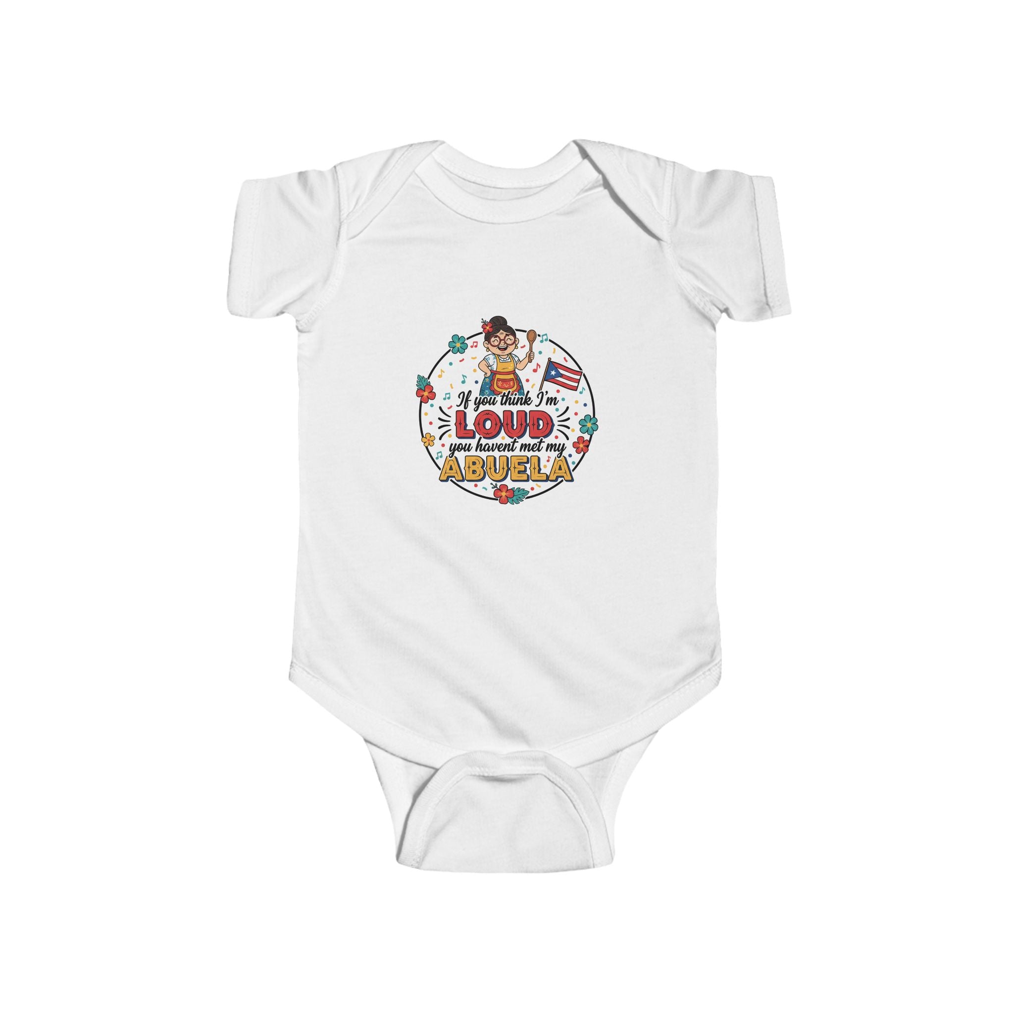 Infant Onesie- "Loud and Proud" Puerto Rican Floral Baby Onesie