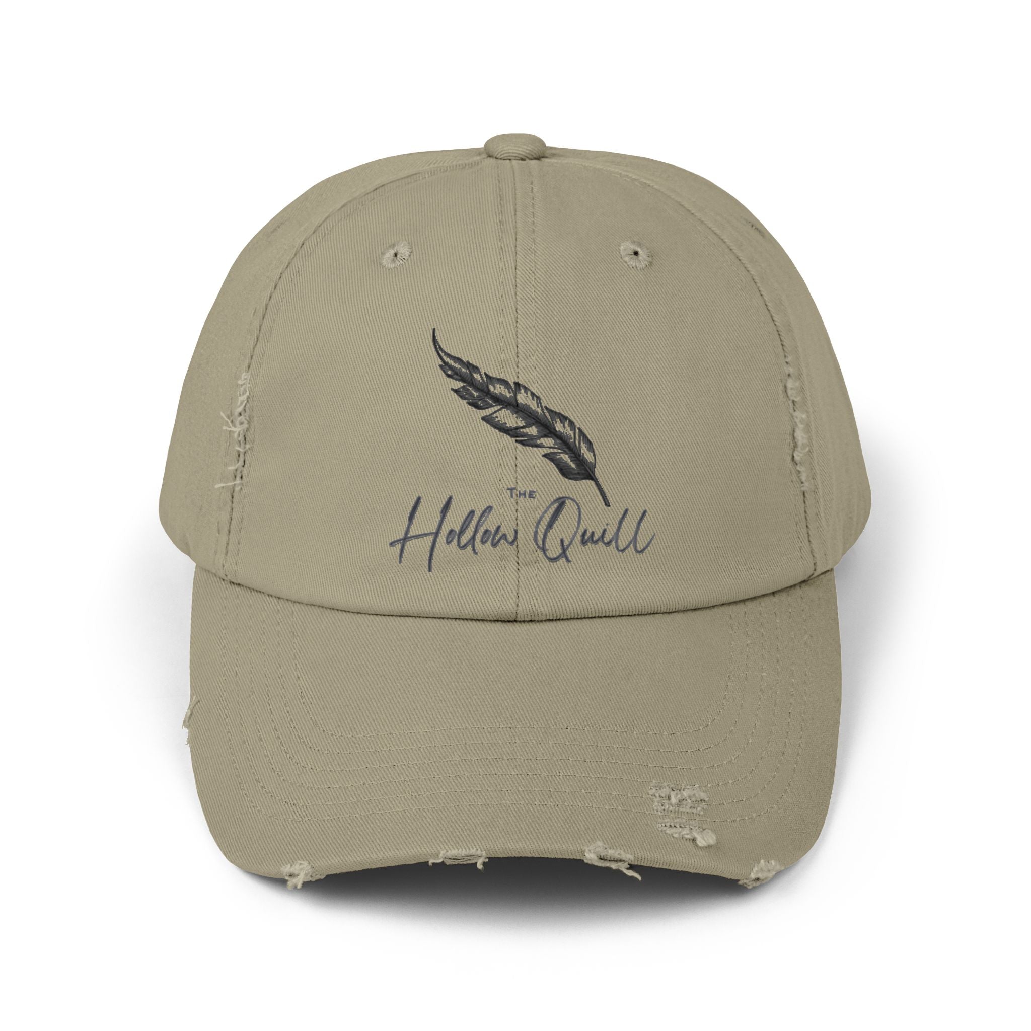 'Hollow Quill" Distressed Dad Cap